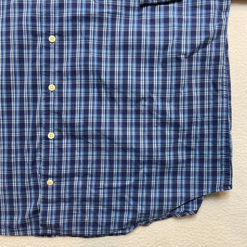 Peter Millar Shirt Mens Extra Large Blue White Long Sleeve Button Up Plaid - Picture 4 of 11